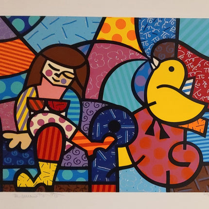 Only You Can Hear HPM Serigraph Print by Romero Britto