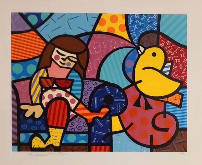 Only You Can Hear HPM Serigraph Print by Romero Britto