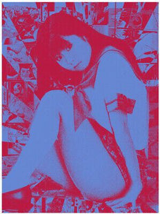 Otaku Blueberry Magenta Silkscreen Print by Aelhra