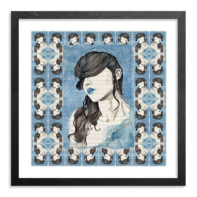 Paige In Blue Blotter Paper Archival Print By Brandon Boyd