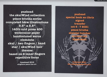 Peace Brutha Curtain Rail Ex Libris Book Print by Pushead