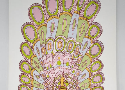 Peacock 2 Retro Silkscreen Print by Nate Duval