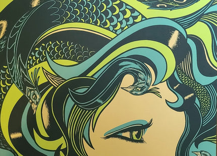 Peacock Girl Green Silkscreen Print by John Vogl