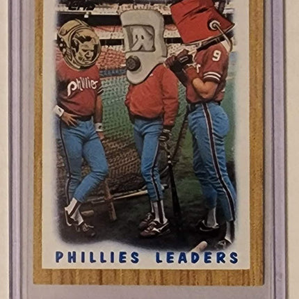 Phillies Leaders Space Virus Bucket Original Collage Baseball Card Art by Pat Riot