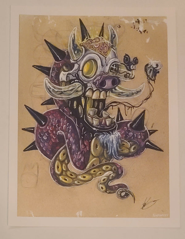 Pig Snake Giclee Print by Brandon Sopinsky