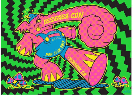 Pink Elephant DesignerCon 2017 Serigraph Print by Joe Ledbetter