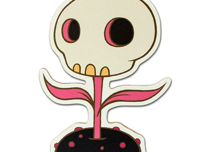 Pink Skull Flower AP Laser Cut Wood Archival Print by Tara McPherson