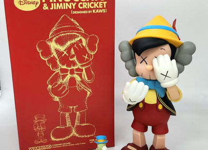 Pinocchio & Jiminy Cricket Disney Companion Fine Art Toy by Kaws- Brian Donnelly