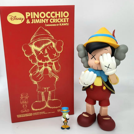 Pinocchio & Jiminy Cricket Disney Companion Fine Art Toy by Kaws- Brian Donnelly