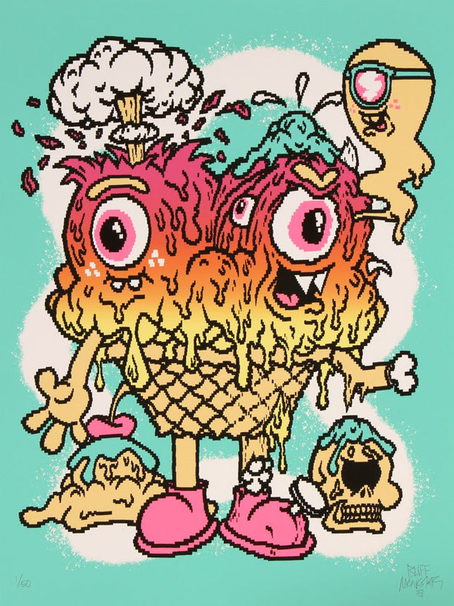Pixel How To Be A Melty Misfit Silkscreen Print by Buff Monster