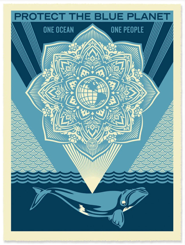 Protect The Blue Planet- Large Format Serigraph Print by Shepard Fairey- OBEY