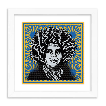 Psychedelic Andre- Pinnacle Blue Blotter Paper Print by Shepard Fairey- OBEY