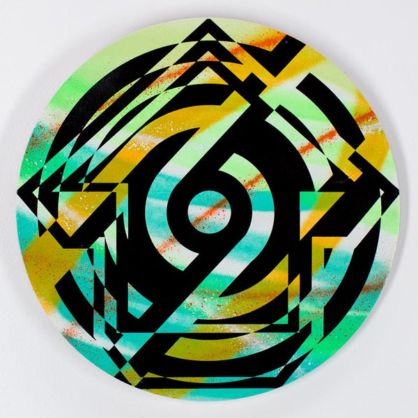 Psychedelic Fusion 03 HPM Spray Paint Wood Print by Tavar Zawacki- Above