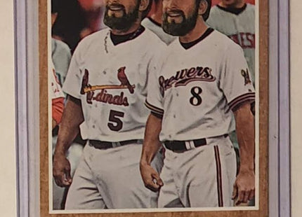 Pujols Braun Managers Dream Twins Original Collage Baseball Card Art by Pat Riot