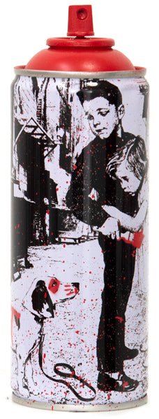 Pup Art Red Spray Paint Can Sculpture by Mr Brainwash- Thierry Guetta