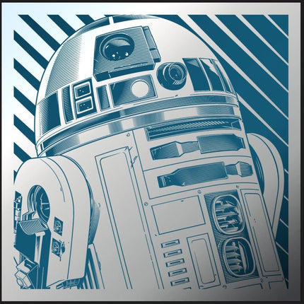 R2-D2 Aluminum Metal Etching Print by Joshua Budich