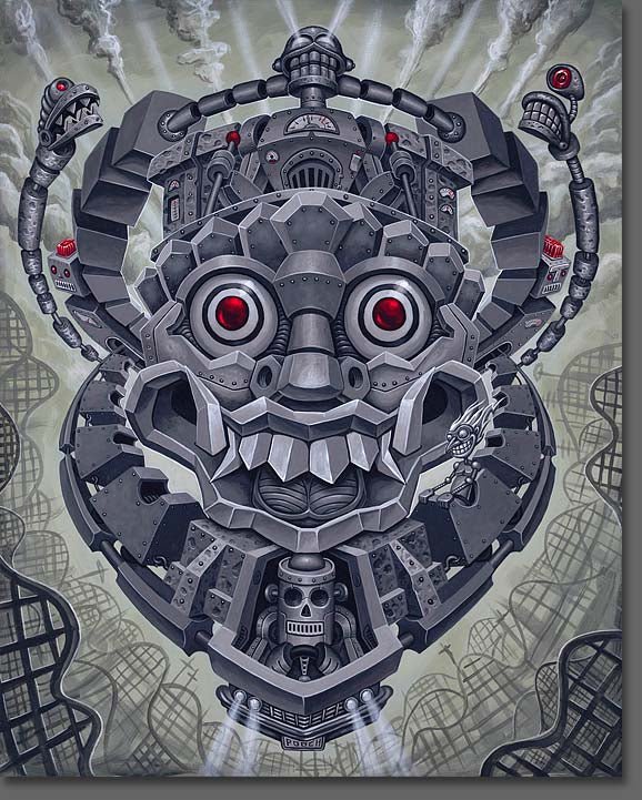 Riveting Robot Ride 16x20 Archival Print de Rangda par Pooch