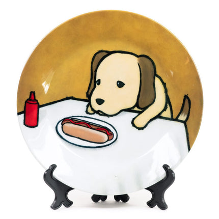 Revenge Is A Dish Dog Ceramic Plate Art Object by Luke Chueh