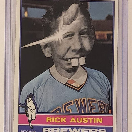 Rick Austin Mad Magazine Brewers Original Collage Baseball Card Art by Pat Riot