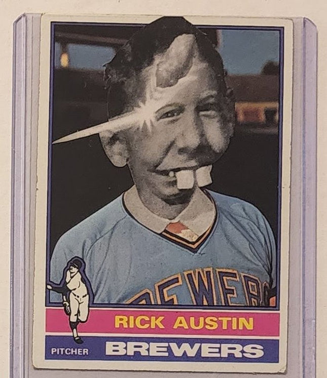 Rick Austin Mad Magazine Brewers Original Collage Baseball Card Art by Pat Riot