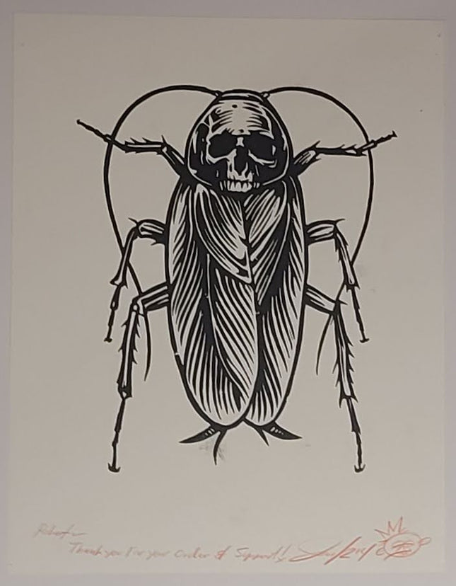 Roach Skull Test Print Silkscreen Print by Joe King