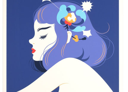 Rubus Blue Silkscreen Print by Violeta Hernandez