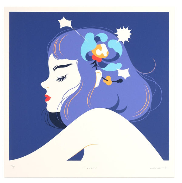 Rubus Blue Silkscreen Print by Violeta Hernandez