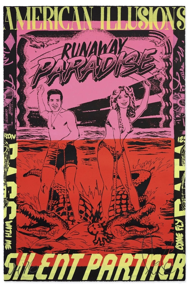 Runaway Paradise Black DFXX B-Side Silkscreen Print by Faile