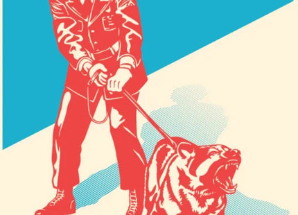 Sadistic Dog Walker- Blue Silkscreen Print by Shepard Fairey- OBEY