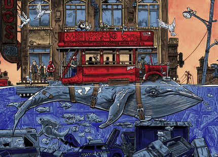 Sea Also Rises Northbound Whale Silkscreen Print by Tim Doyle