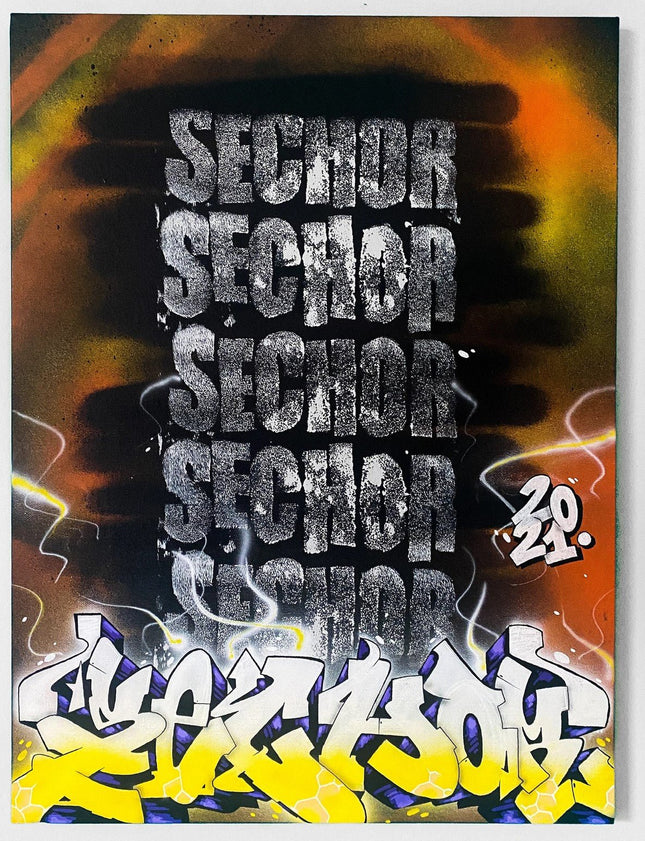 SECHOR Roller Mixed Media Graffiti Painting by Sechor