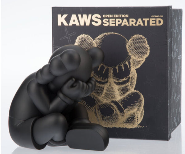 Separated- Black Fine Art Toy by Kaws- Brian Donnelly – Sprayed  
