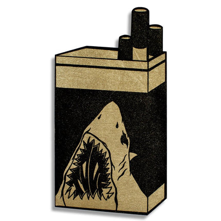 Shark Icon Gold HPM Wood Print by Shark Toof