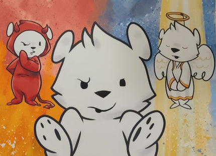 Shrug HPM #3 HPM Hand-Embellished - Sprayed Paint Art Collection