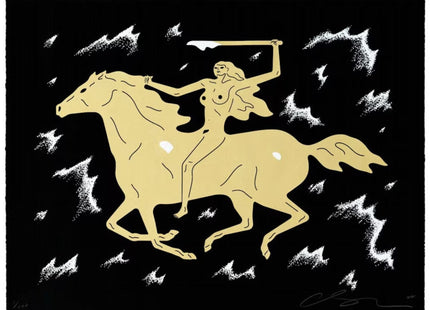 Sirens Of The Night Gold Silkscreen Print by Cleon Peterson