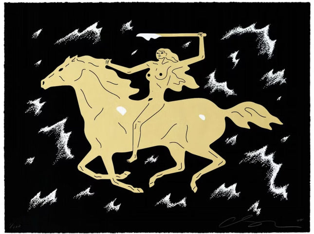 Sirens Of The Night Gold Silkscreen Print by Cleon Peterson