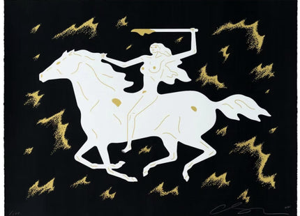 Sirens Of The Night White Silkscreen Print by Cleon Peterson