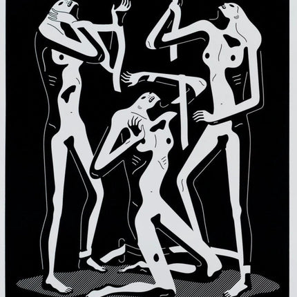 Sirens- White Serigraph Print by Cleon Peterson