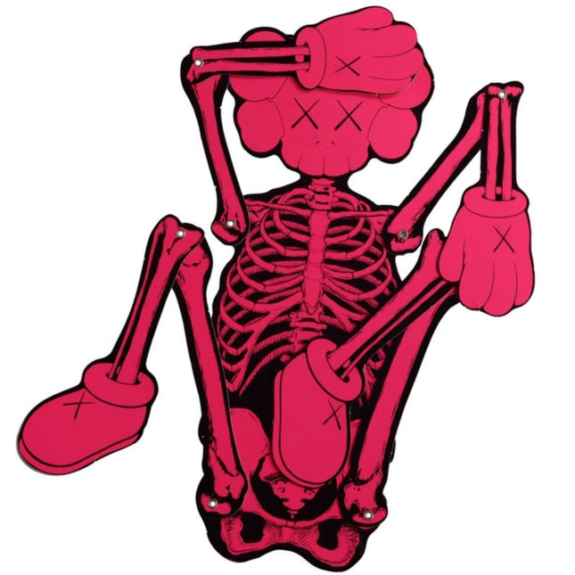 Skeleton Board Cutout Ornament- Pink Giclee Print by Kaws- Brian Donnelly
