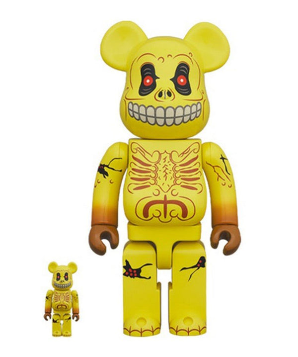 Skull Face 100% & 400% Be@rbrick Art Toy by Madballs x Medicom