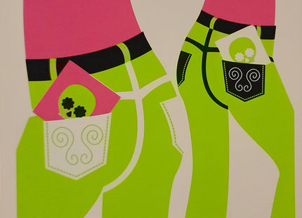 Skull Jeans Silkscreen Print by MFG- Matt Goldman