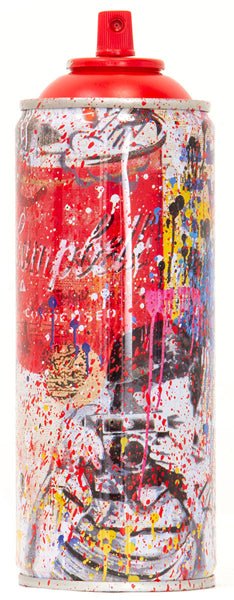 Smile Portrait Red Spray Paint Can Sculpture by Mr Brainwash- Thierry Guetta