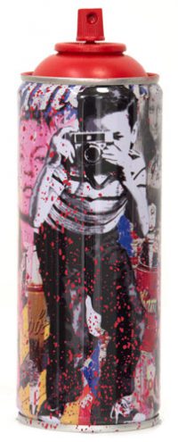Smile Red Spray Paint Can Sculpture by Mr Brainwash- Thierry Guetta