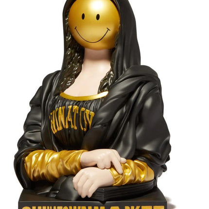 Smiley Mona Lisa Gold Art Toy by Mighty Jaxx x Chinatown Market