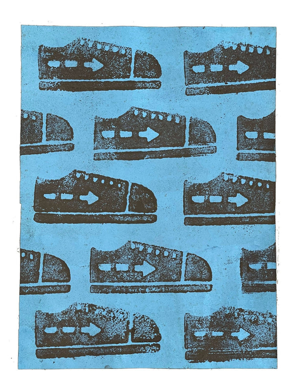 Sneaker Print Serigrafía azul de Skewville