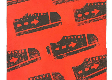 Sneaker Print Red Silkscreen Print by Skewville