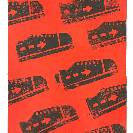 Sneaker Print Red Silkscreen Print by Skewville