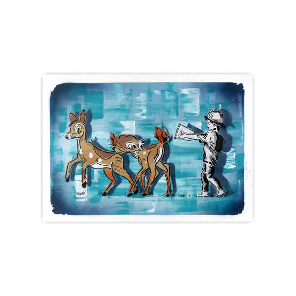 Solidarity Blue HPM Stencil Spray Paint Acrylic Print by Praxis