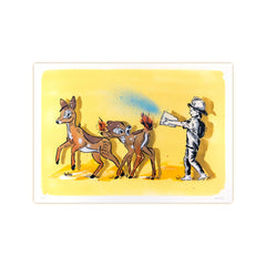 Solidarity Yellow HPM Stencil Spray Paint Acrylic Print by Praxis