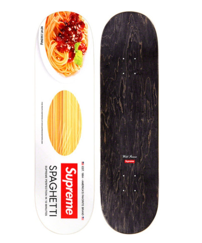Spaghetti Skateboard White Skateboard Art Deck by Supreme